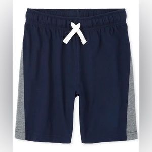 Boys Side Stripe Basketball Shorts - Navy Blue & Grey